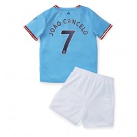 Manchester City Joao Cancelo #7 Hjemmebanesæt Børn 2022-23 Kortærmet (+ Korte bukser)